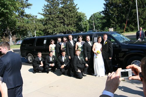 before getting into the limo